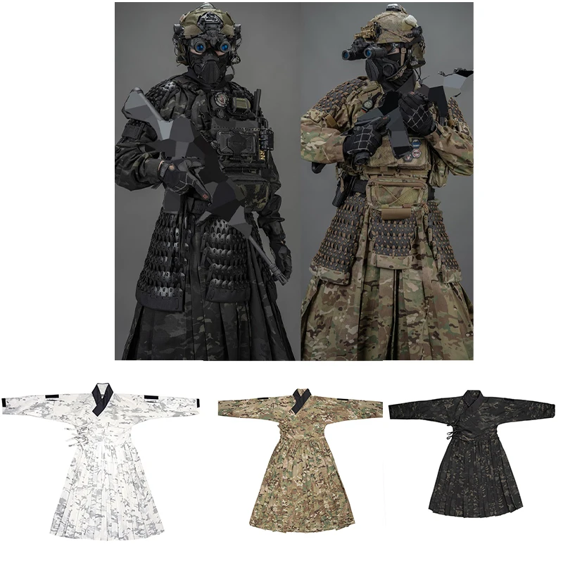 Traje camuflaje táctico pez volador negro y gris, industrial
