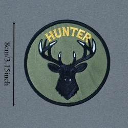 Parche táctico bordado ciervo con velcro para mochila y ropa
