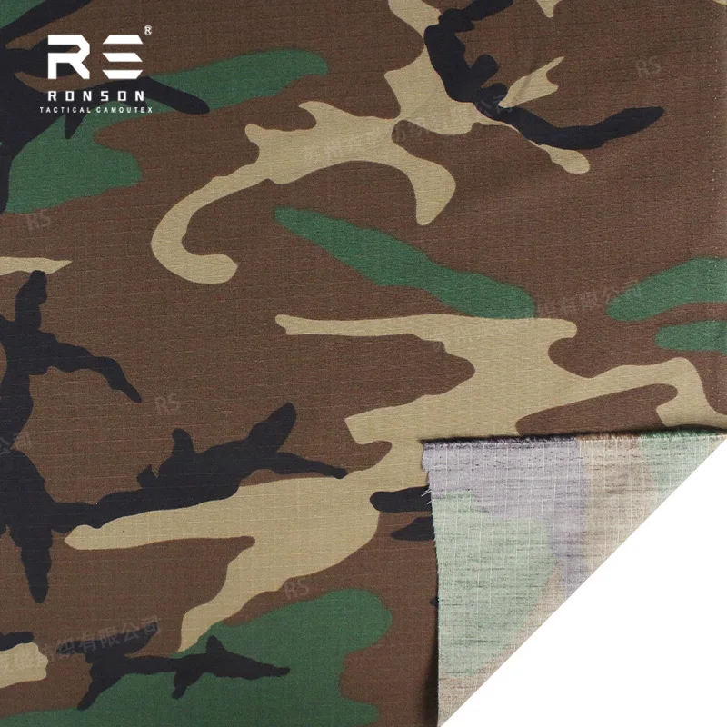 Tela ripstop táctica camuflaje bosque para uniforme de algodón