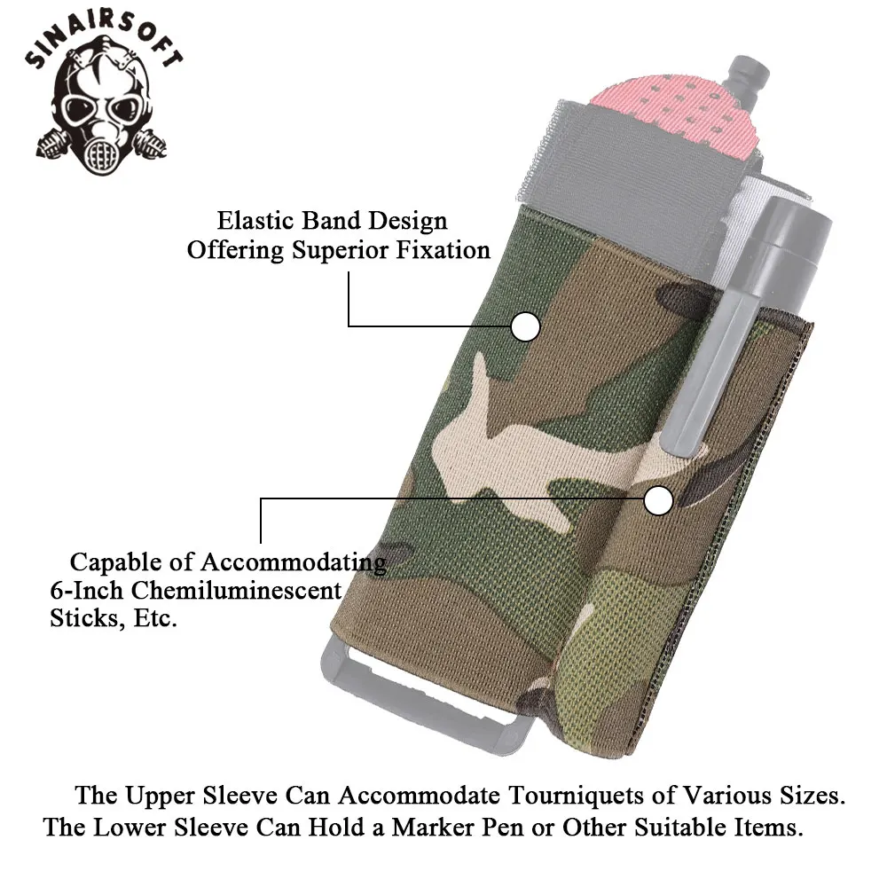 Soporte táctico para torniquete MOLLE funda elástica gancho y bucle - imagen 4