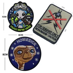 Parche bordado táctico alien con velcro para chaqueta y chaleco