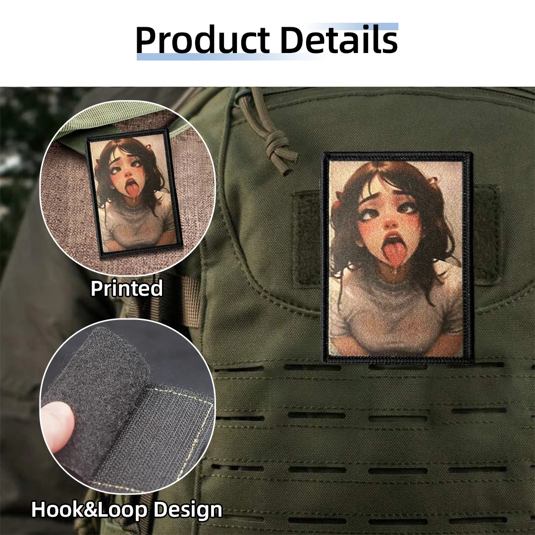 Parche táctico gancho y bucle waifu meme para airsoft mochila - imagen 4
