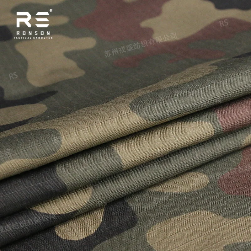 Tela táctica camuflaje Woodland ripstop NYCO camo Polish uniformes - imagen 3