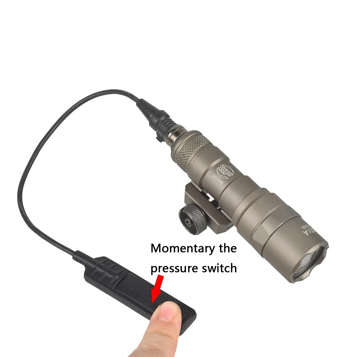 Linterna con interruptor montado en raíl