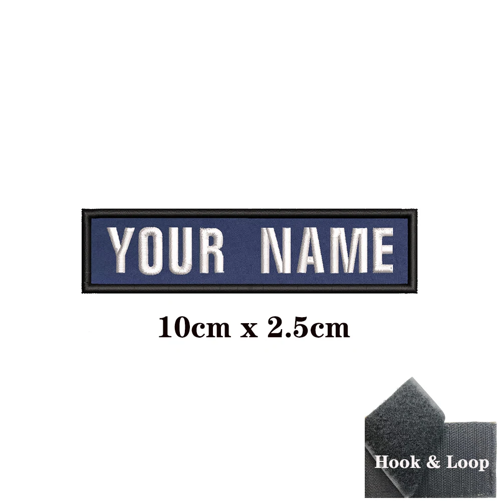 Parche táctico nombre personalizado velcro MOLLE azul oscuro - imagen 2
