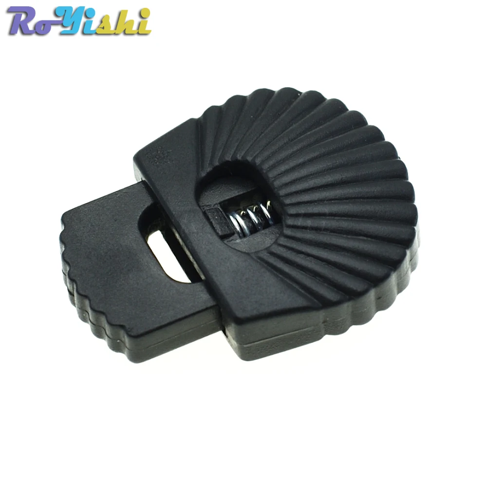 Tope de bloqueo cordón plástico negro para zapatos y Paracord - imagen 2