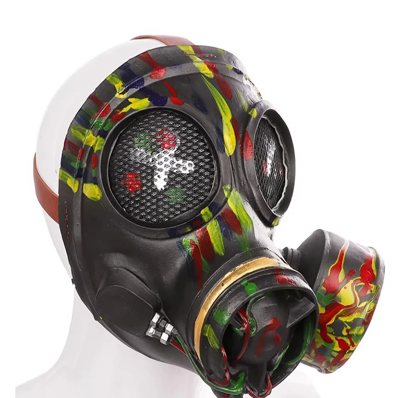 Máscara táctica de látex gótico vintage para cosplay y carnaval