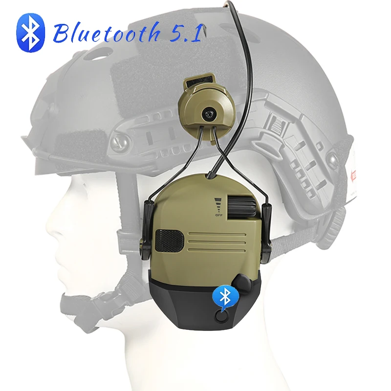 Auriculares tácticos Bluetooth 5.1 con protección auditiva 23dB NRR