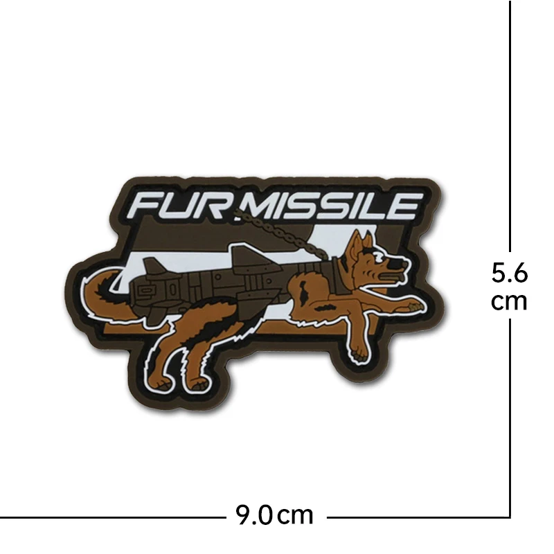 Parche táctico militar PVC – Perro con rifle de combate - imagen 4