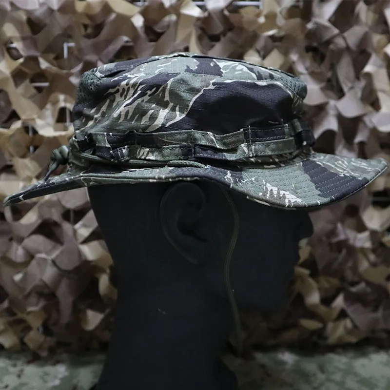 Gorra boonie táctica camuflaje transpirable ala ancha con balaclava - imagen 2