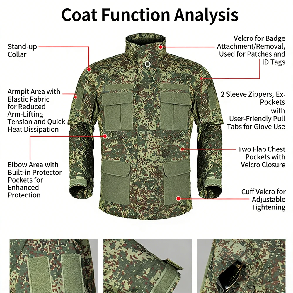 G3 Uniforme táctico Frog Suit tres piezas camuflaje ruso impermeable - imagen 4