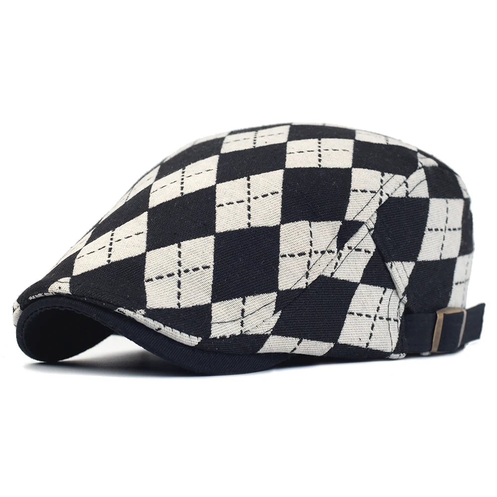 Gorra newsboy vintage transpirable de algodón ajustable rejilla