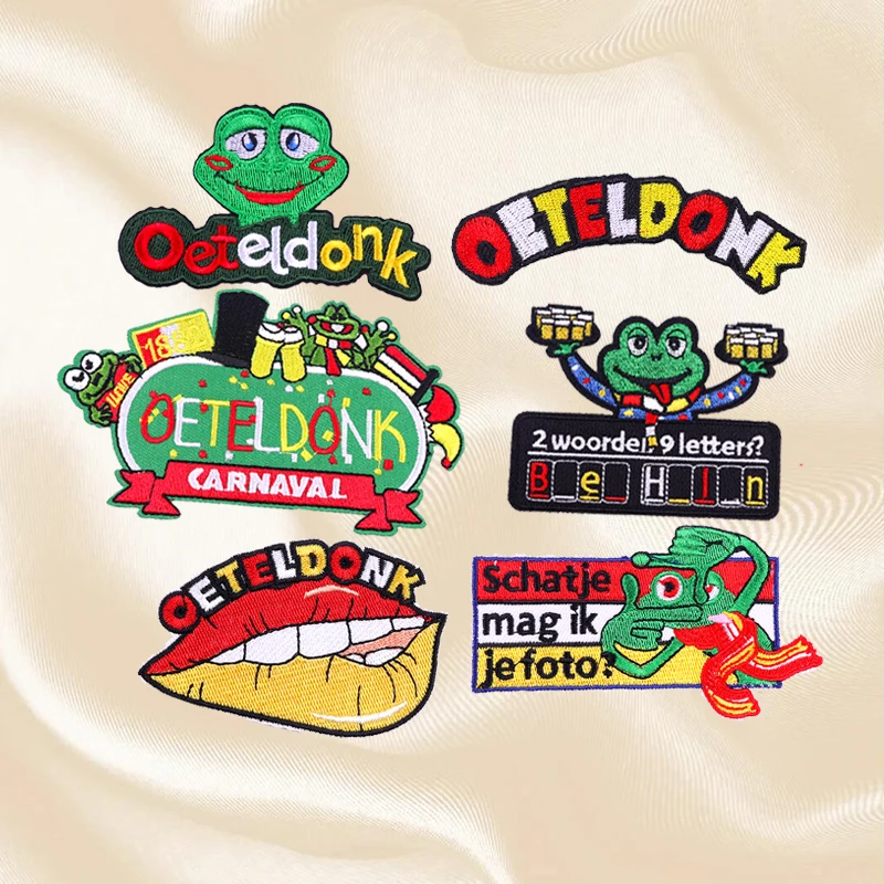 Parche bordado termoadhesivo Frog Oeteldonk – Carnaval - imagen 5