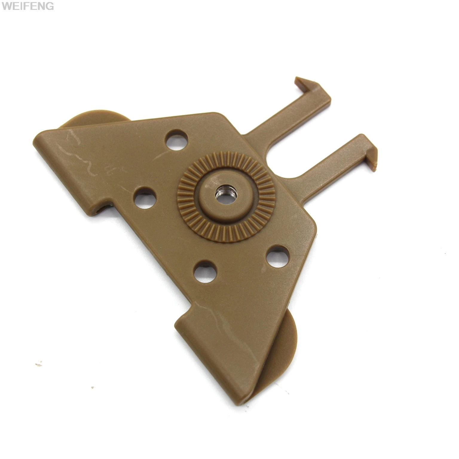 Holster Molle marrón sobre fondo de bosque