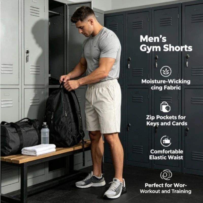 Pantalones cortos de secado rápido deportivos con parche, holgados