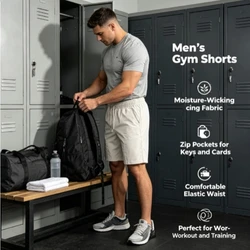 Pantalones cortos de secado rápido deportivos con parche, holgados