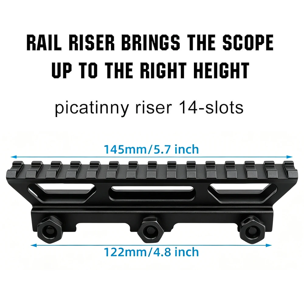Montura táctica elevadora Picatinny para punto rojo y mira - imagen 4