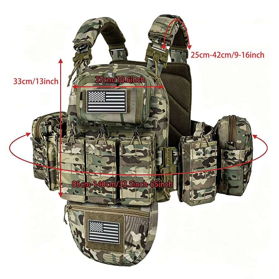 Chaleco MOLLE expandible con bolsa de agua y cintura ajustable - imagen 2