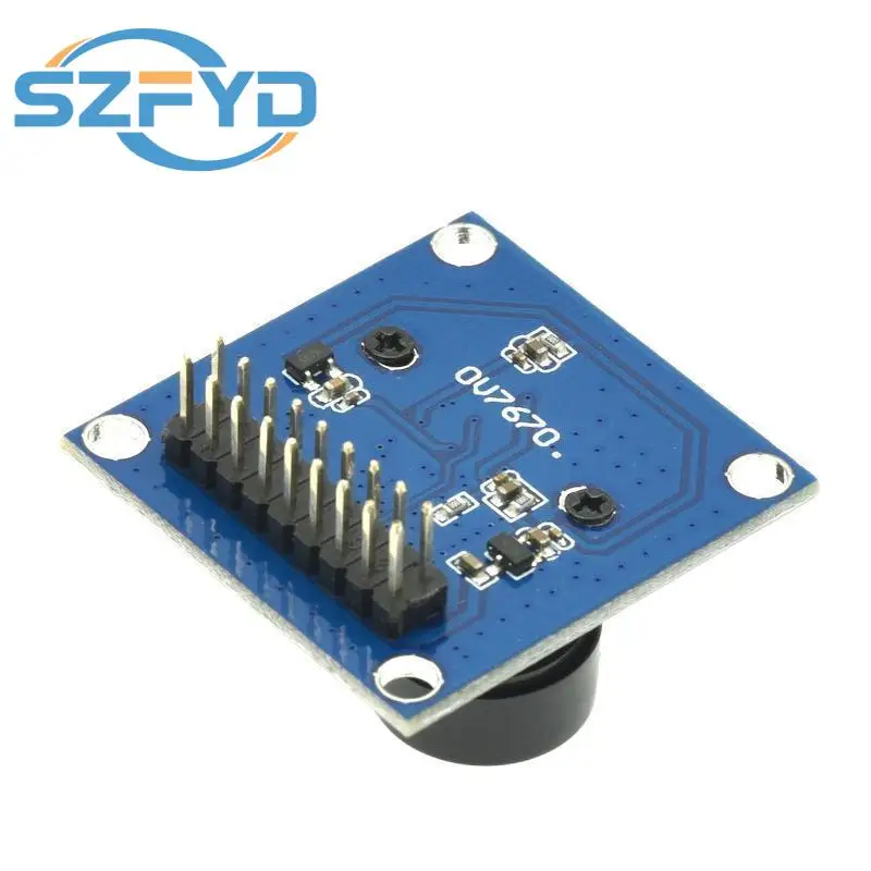 Detalle del sensor OV7670 y placa de circuito