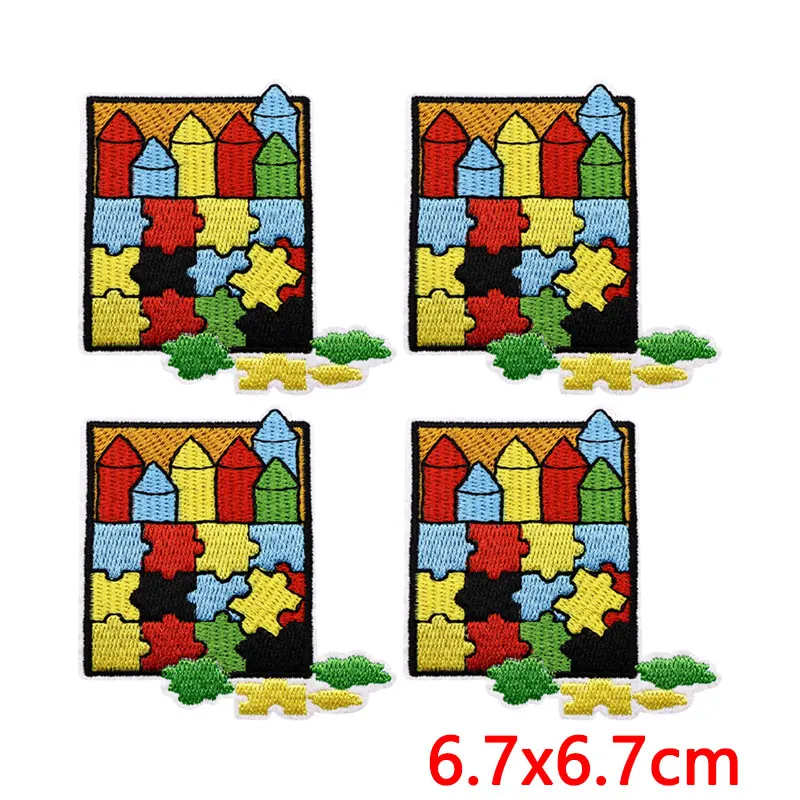 Parche termoadhesivo rompecabezas autismo bordado infantil para ropa - imagen 2