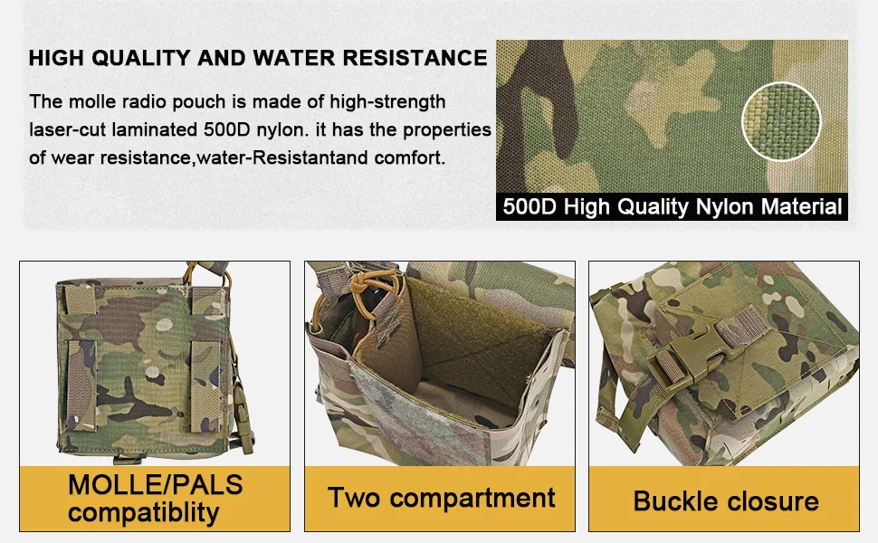Bolsa táctica instalada en chaleco airsoft