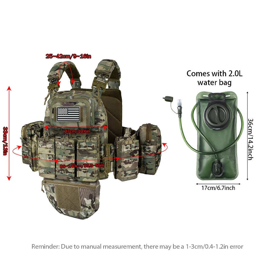Chaleco de hidratación exterior con bolsa de agua, malla ajustable - imagen 2