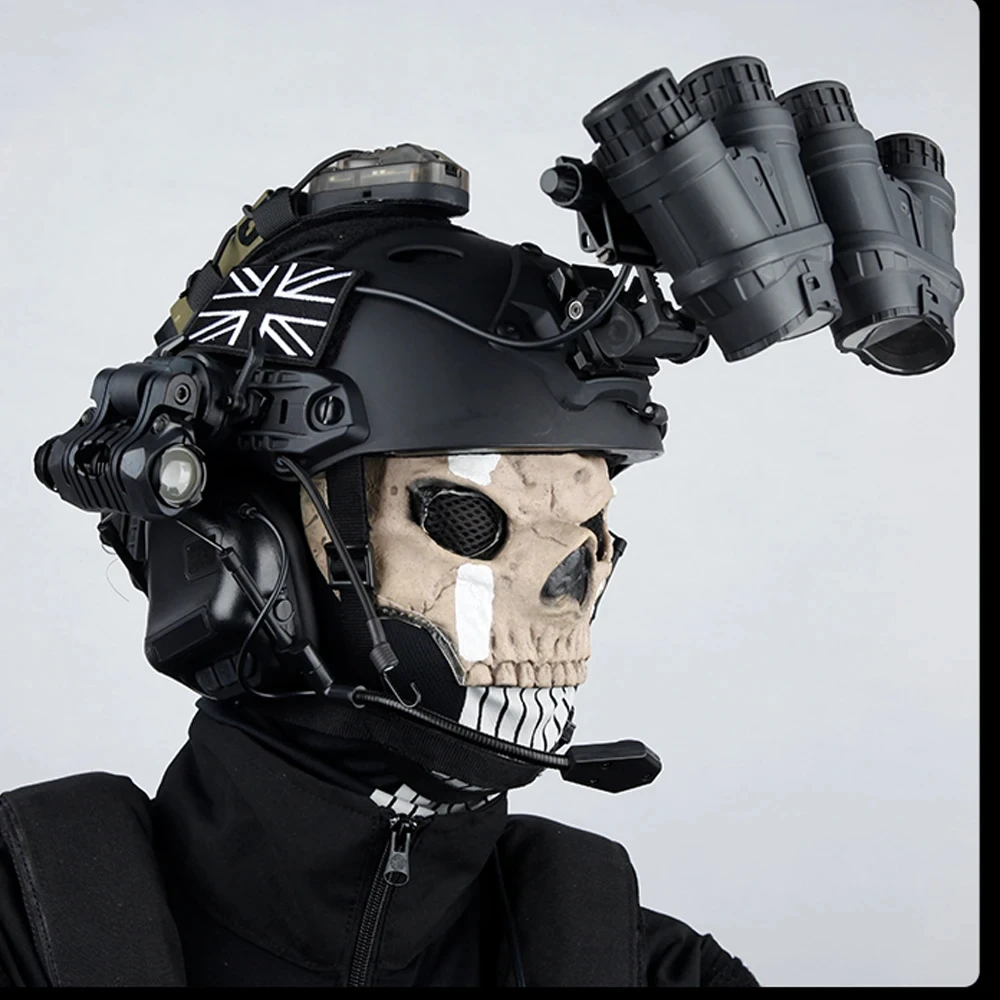 Casco táctico Airsoft NVG calavera fantasma con luz de señal - imagen 4