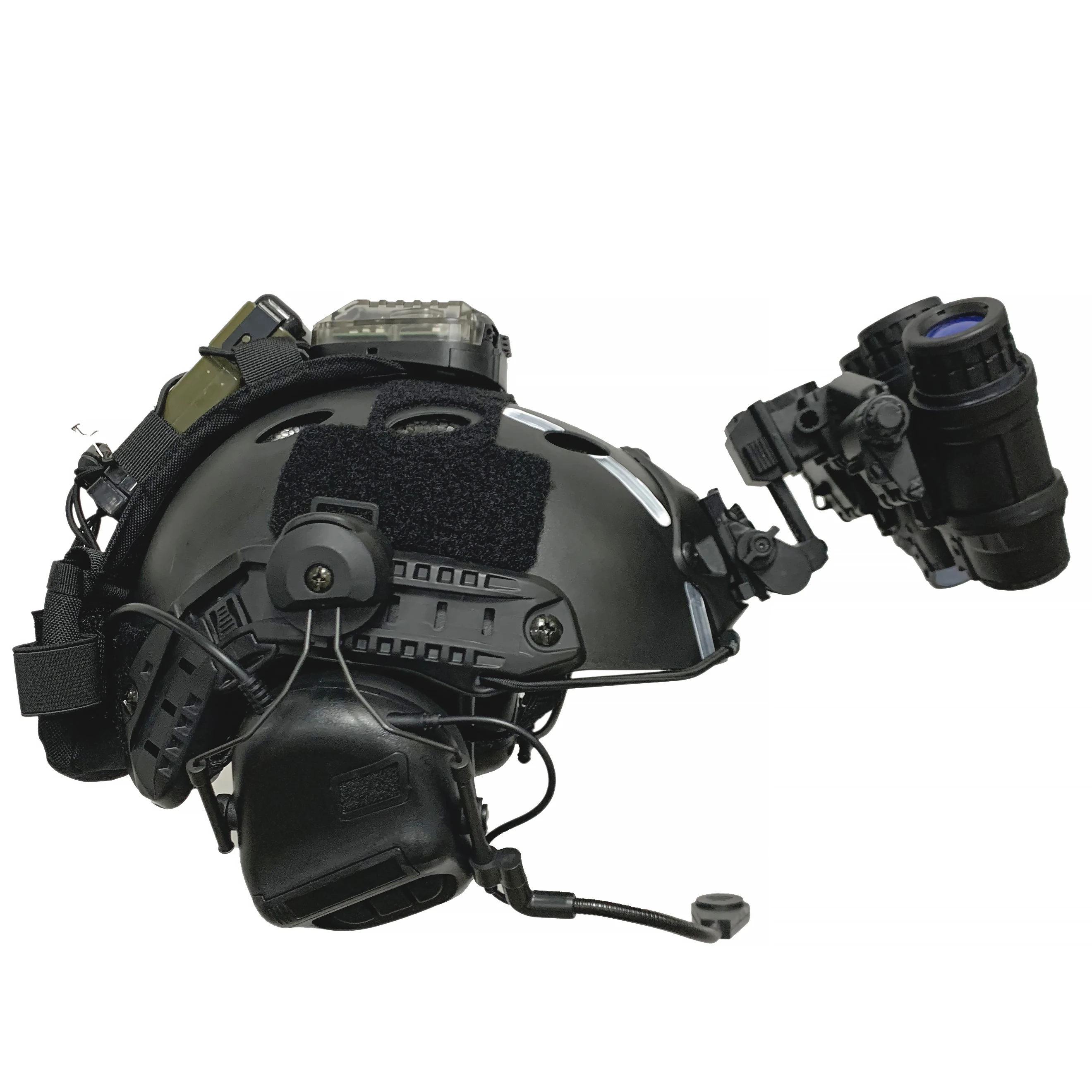 Chaleco portaplacas Airsoft Nightwar con casco NVG fantasmas
