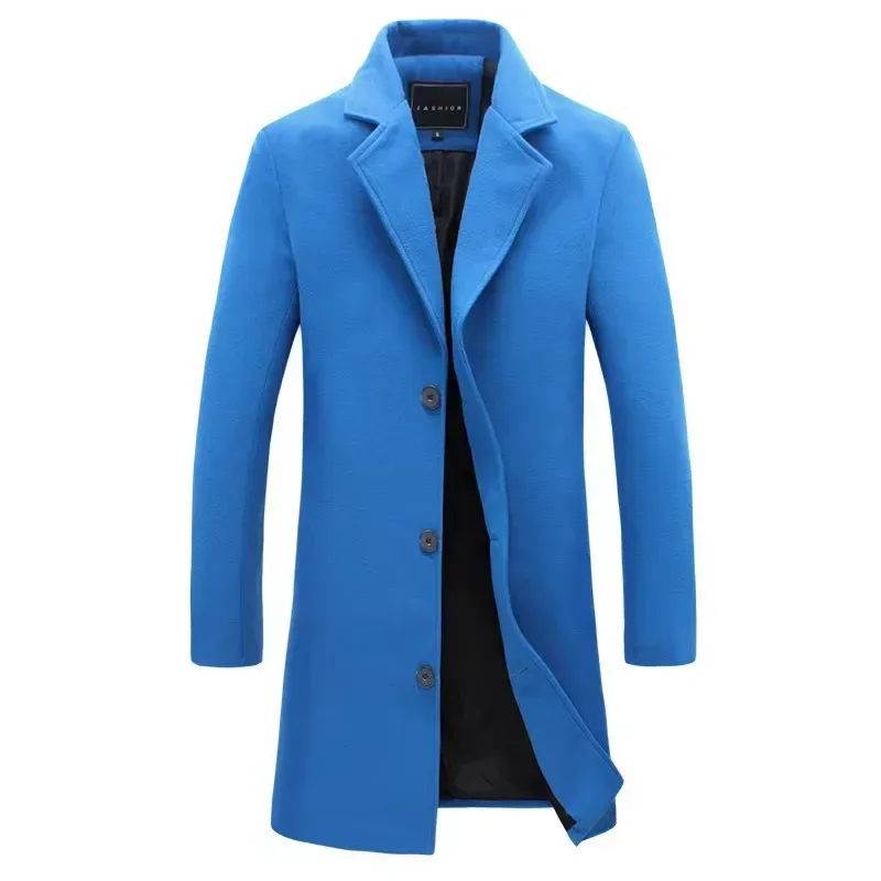 Chaqueta mezclada algodón y lana – Abrigo largo casual para hombre - imagen 3