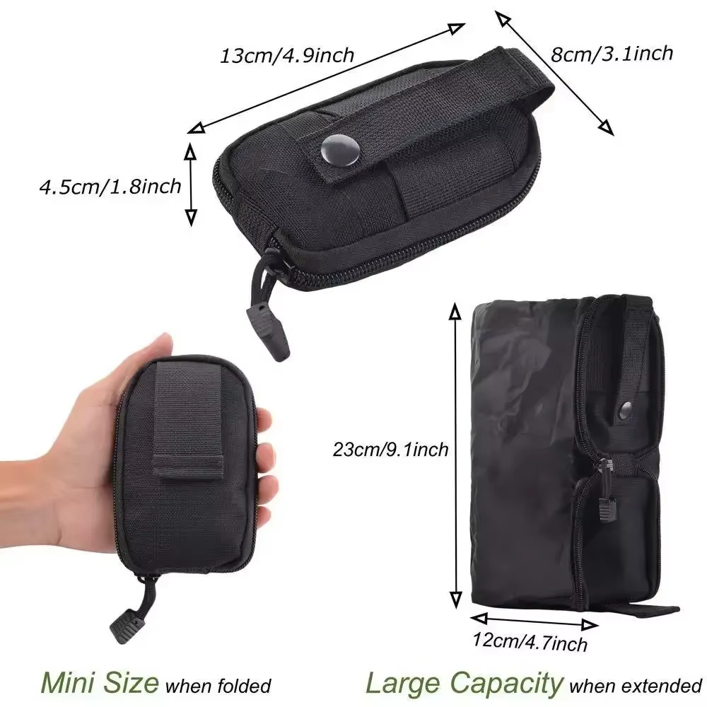 Bolsa táctica plegable MOLLE para caza, acampada y uso en cinturón - imagen 2