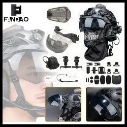 Casco táctico modular ajustable para airsoft con auriculares