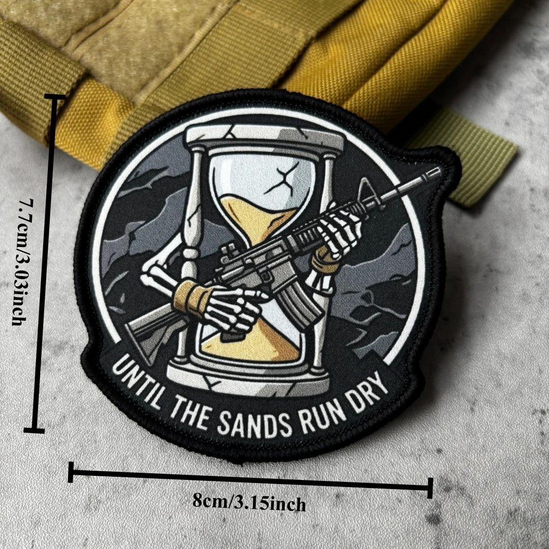 Parche táctico esqueleto reloj de arena – velcro MOLLE para rifle - imagen 2