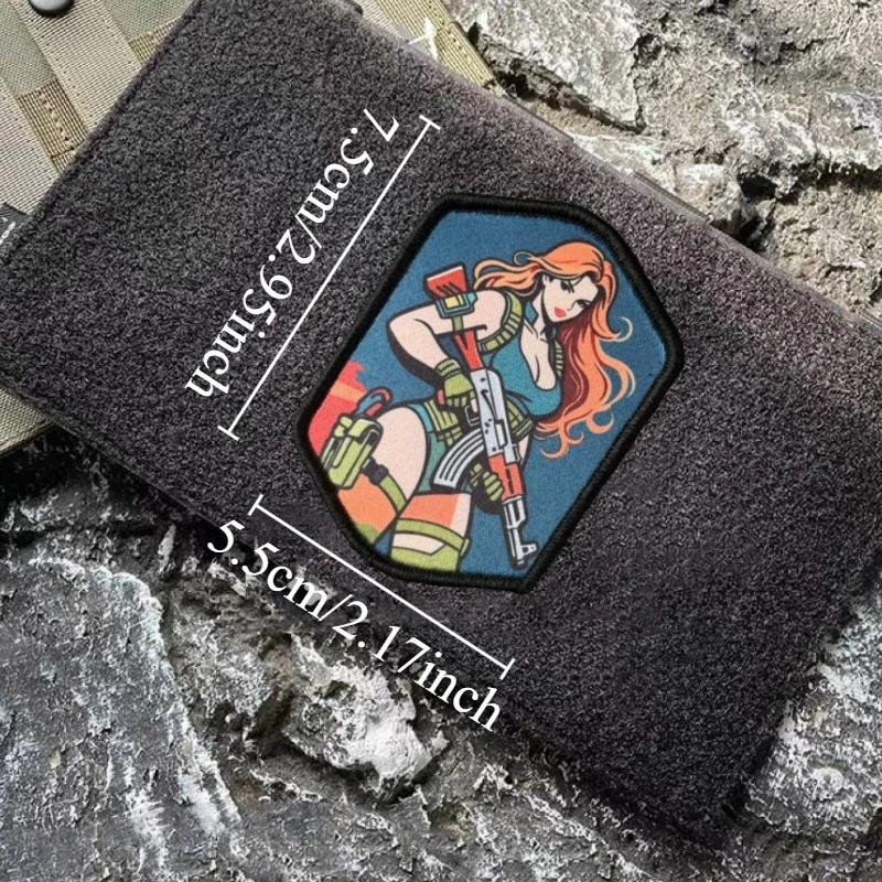 Parche Táctico Anime Chica – Insignia Moral Gancho-Bucle para Mochila y Ropa - imagen 4
