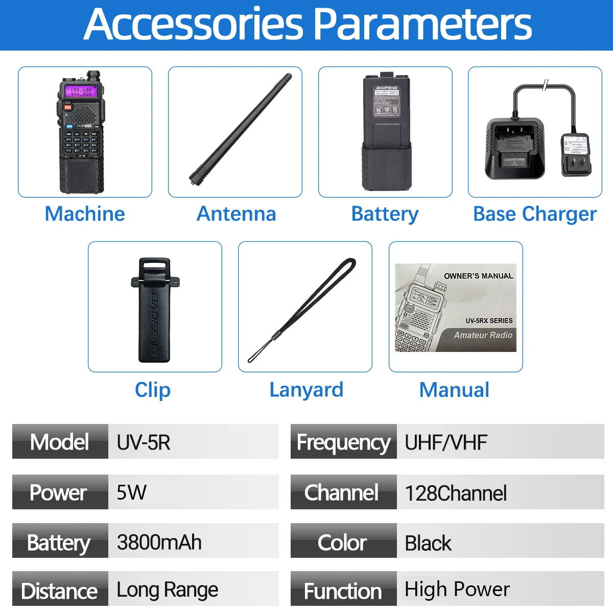 Baofeng UV-5R – Walkie-Talkie Doble Banda UHF/VHF Largo Alcance - imagen 5