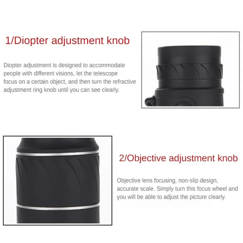 Monocular 16X52 Alta Definición con Doble Enfoque – Telescopio Táctico para Campismo - imagen 2