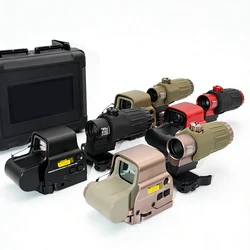 Mira holográfica táctica con punto rojo y lupa para caza y tiro