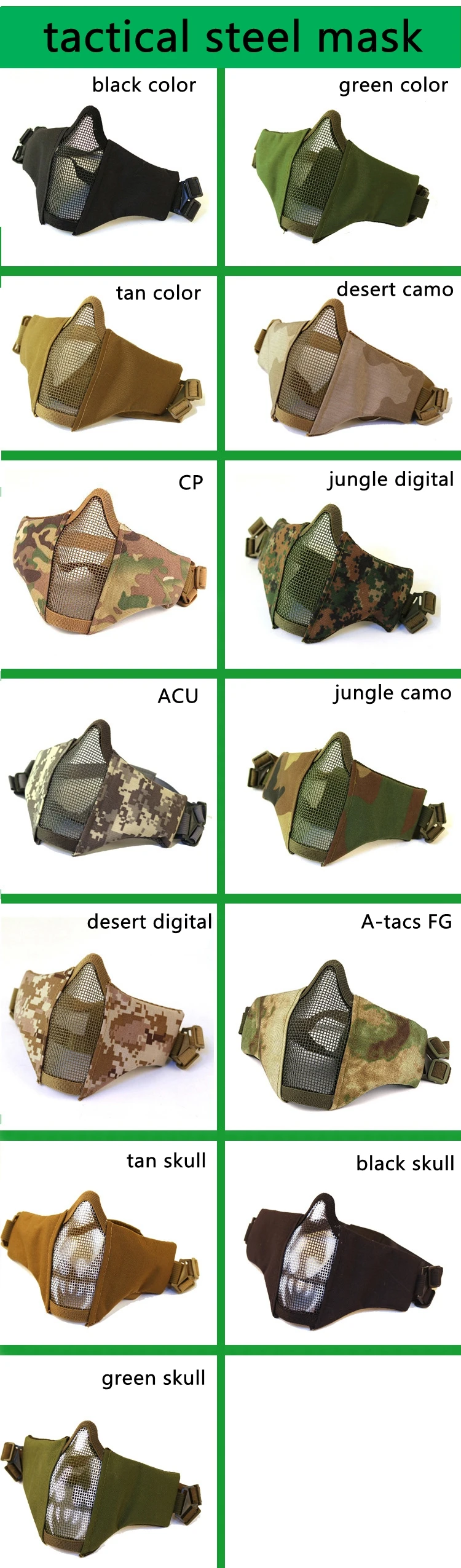 Máscara Táctica Media Cara Malla V10 – Airsoft y Outdoor - imagen 3