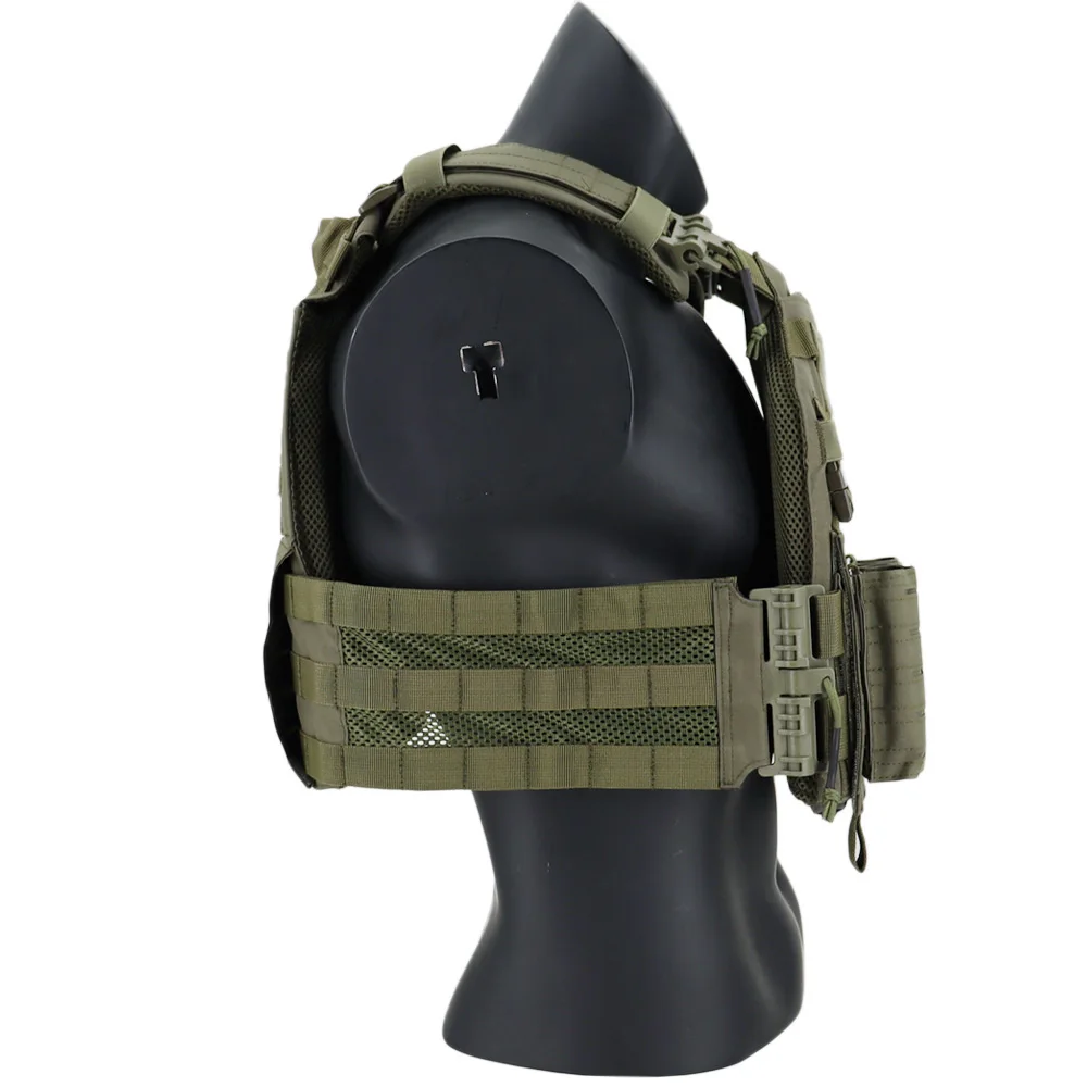 Chaleco táctico portaplacas MOLLE Airsoft con protector ajustable - imagen 4