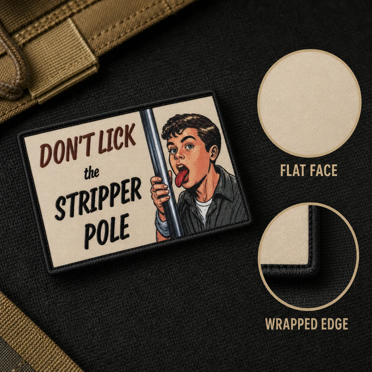 Parche táctico velcro humor vintage No lames el poste para airsoft - imagen 2