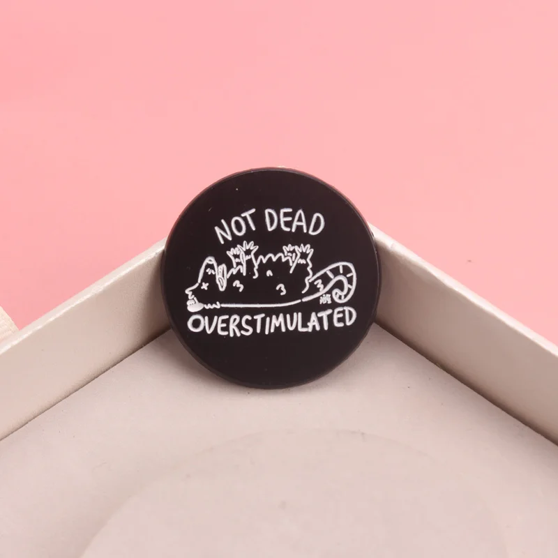 Pin esmaltado salud mental vintage – Broche humorístico para solapa - imagen 3