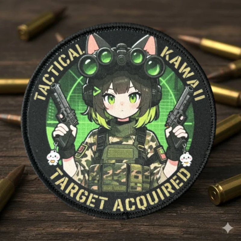 Parche táctico gancho y bucle chica gato anime para brazalete - imagen 4