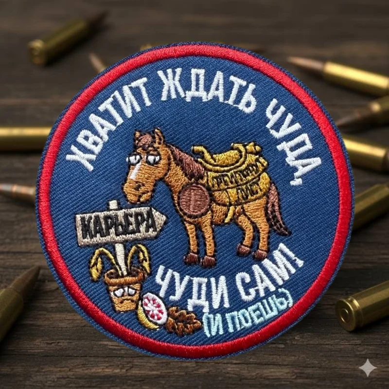 Parche táctico bordado de caballo con velcro para mochila y brazalete - imagen 4