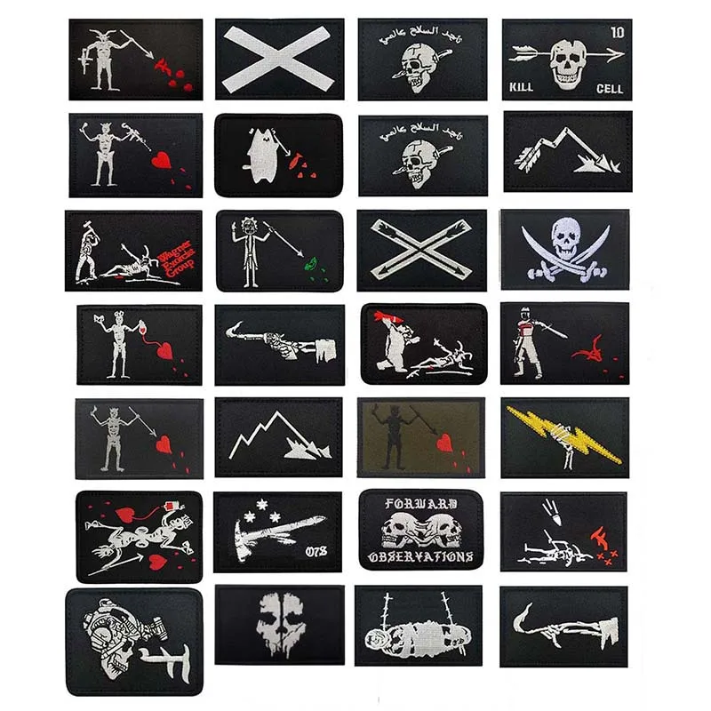 Parche táctico bordado bandera pirata con calavera y corazón velcro - imagen 3