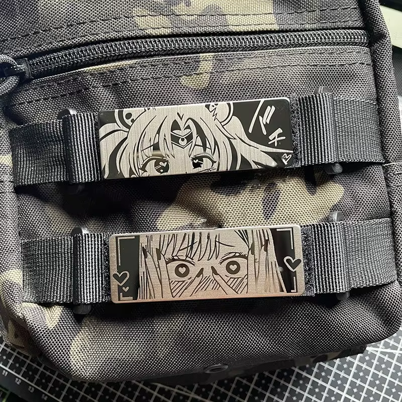 Parche táctico anime rostro tímido ojos - ropa y bolsos con gancho - imagen 5