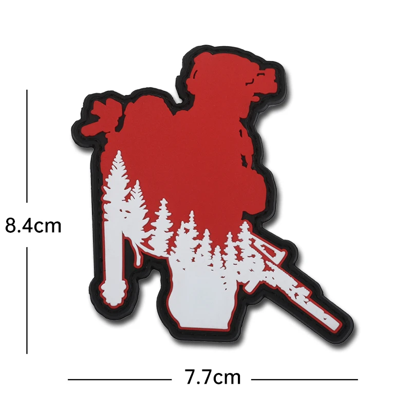 Silhouette Soldiers Parche táctico con logotipo, respaldo y gancho PVC - imagen 2