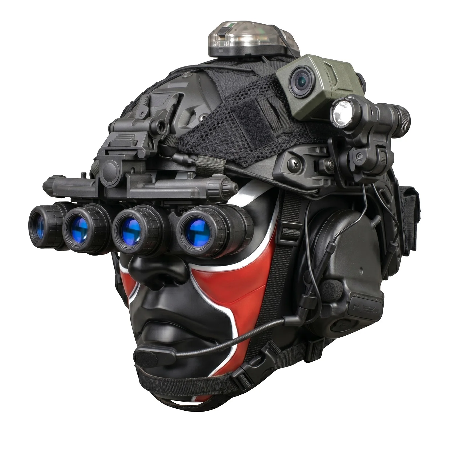 Casco táctico airsoft ajustable con protectores auditivos plegables - imagen 2