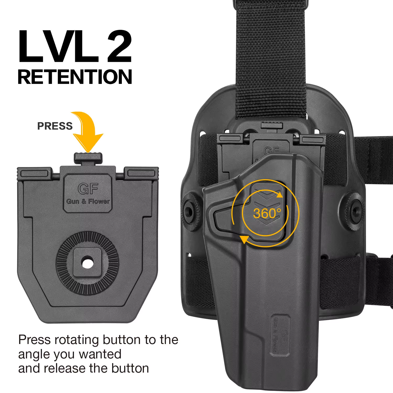 Funda de pierna Drop Leg para pistola 1911 Full Size 5'' sin riel - imagen 3