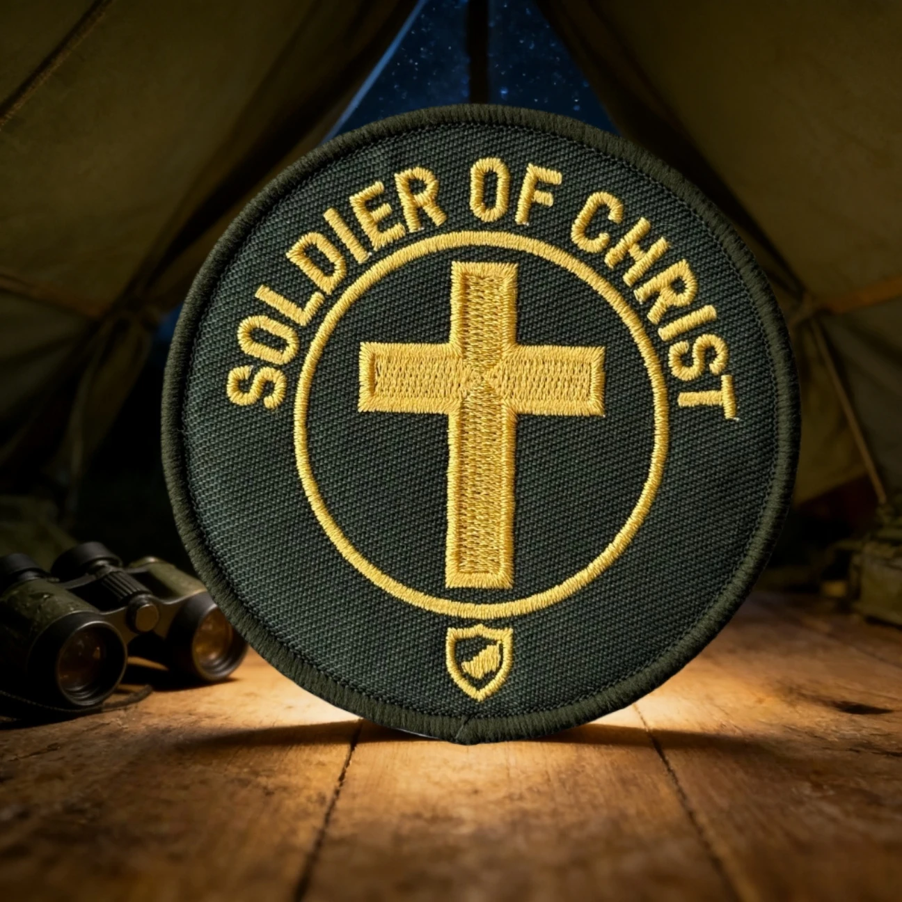 Parche táctico velcro cruz soldado Cristo bordado para militar - imagen 3