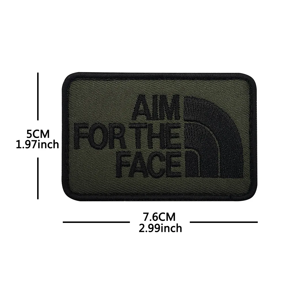 Parche bordado AIM FOR THE FACE para bolso, chaqueta DIY - imagen 3