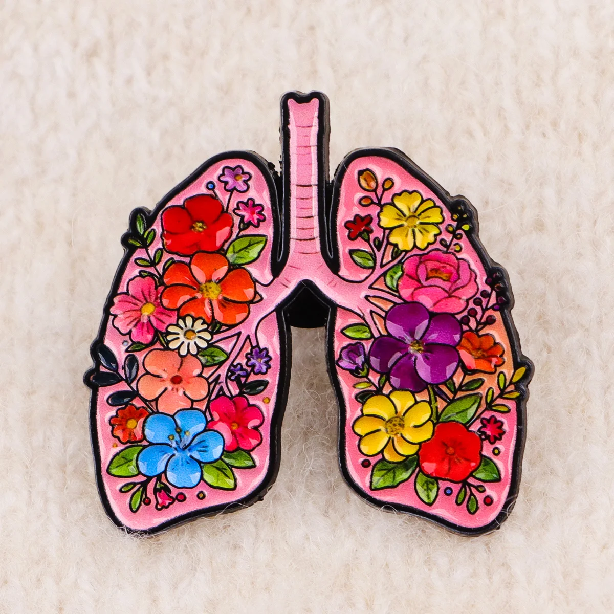 Broches esmalte médicos flor corazón cerebro – Accesorios para ropa mochila - imagen 4